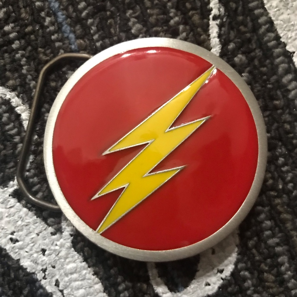 Flash Marvel belt buckle Pewter New